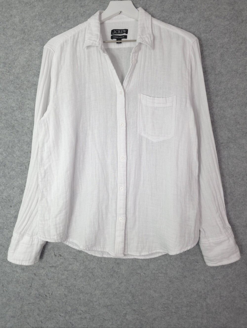 J. Crew Garçon Classic Fit Button-Up Shirt In White Cotton-Linen Blend Gauze - Picture 2 of 10